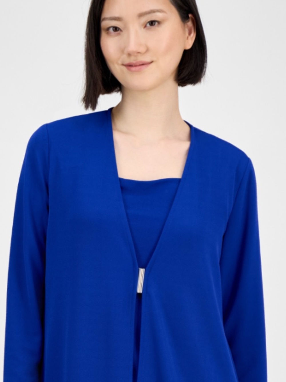 Anne Klein Women's Bar-Buckle Long-Sleeve Cardigan Size L NWT